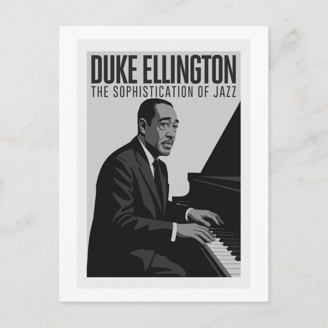 Postal Carte Postale Duke Ellington - Jazz Piano Vintage  (Anverso)