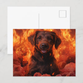 Postal Carte Postale Feu Fleuri
