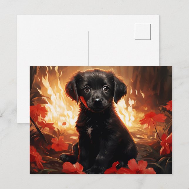 Postal Carte Postale Flamme et Pétales (Anverso / Reverso)