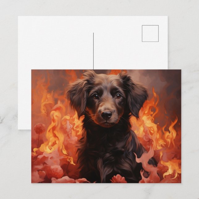 Postal Carte Postale Fleur de Flamme (Anverso / Reverso)