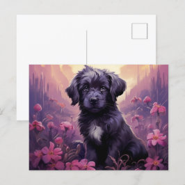 Postal Carte Postale Fleur Magique du Chien