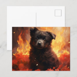 Postal Carte Postale Fleur Sauvage en Feu