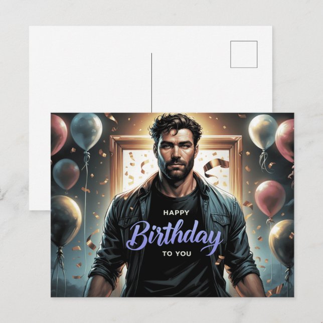 Postal Carte Postale Happy Birthday 2026 -3 (Anverso / Reverso)