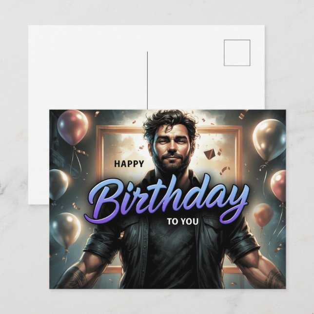 Postal Carte Postale Happy Birthday 2026 -6 (Anverso / Reverso)