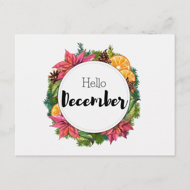 Postal Carte Postale Hello December (Anverso)