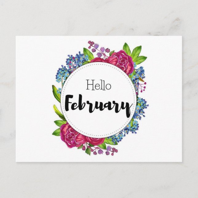 Postal Carte Postale Hello February (Anverso)