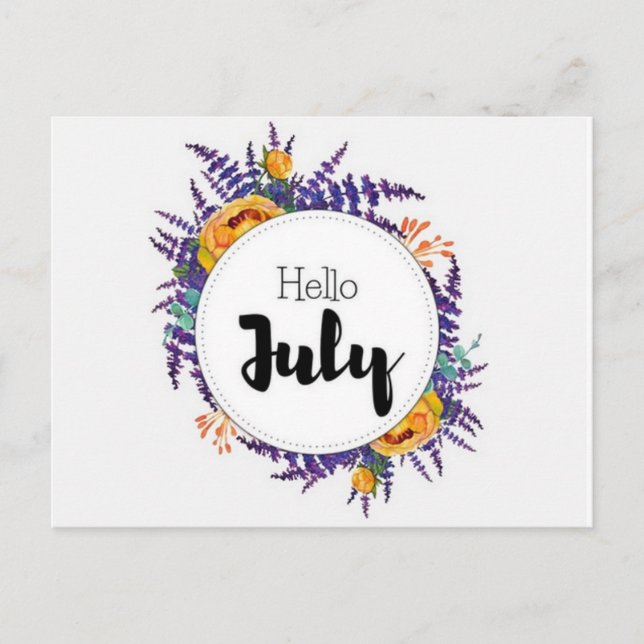 Postal Carte Postale Hello July (Anverso)