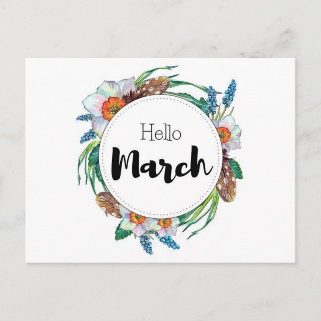 Postal Carte Postale Hello March (Anverso)