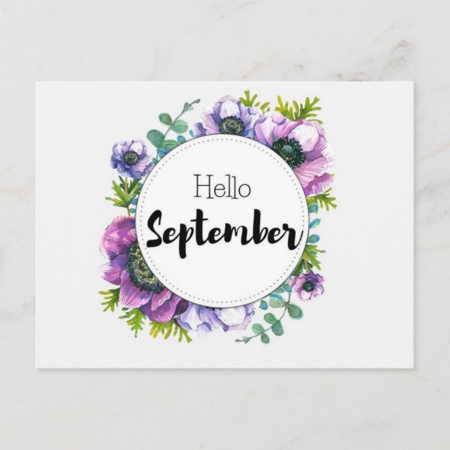 Postal Carte Postale Hello September (Anverso)