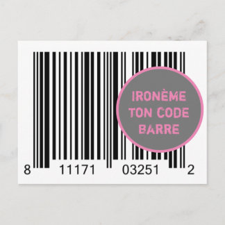 Postal Carte Postale Ironème "Ironème ton code-barre"
