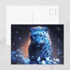 Postal Carte Postale jaguar lumière bleue