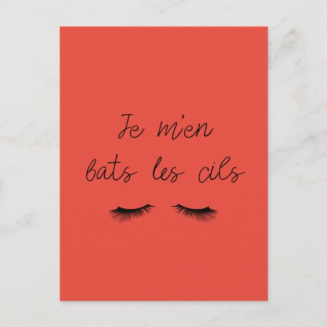 Postal Carte postale Je m'en bats les (Anverso)