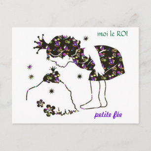Postal Carte postale jolie petite fée grenouille