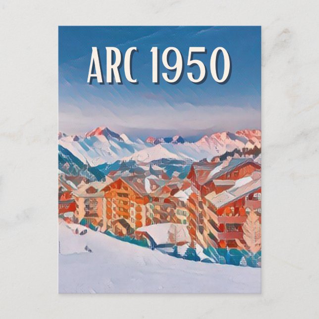 Postal Carte Postale Les Arcs 1950 Station de ski  (Anverso)