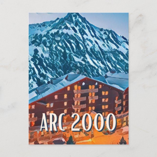 Postal Carte Postale Les Arcs 2000 Station de ski  (Anverso)