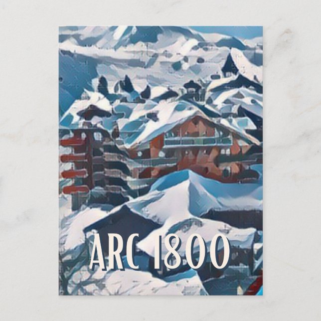 Postal Carte Postale Les Arcs Station de ski  (Anverso)