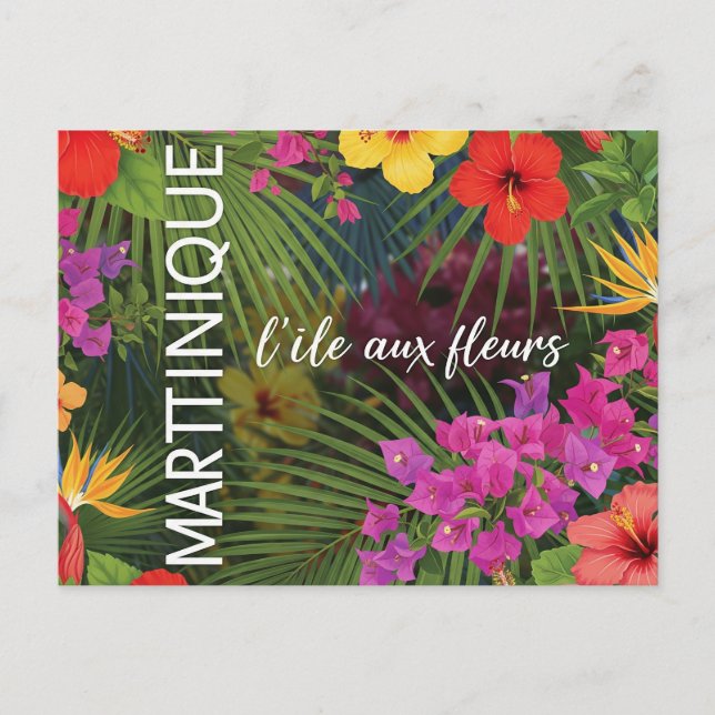 Postal Carte postale Martinique fleurs tropicales" (Anverso)