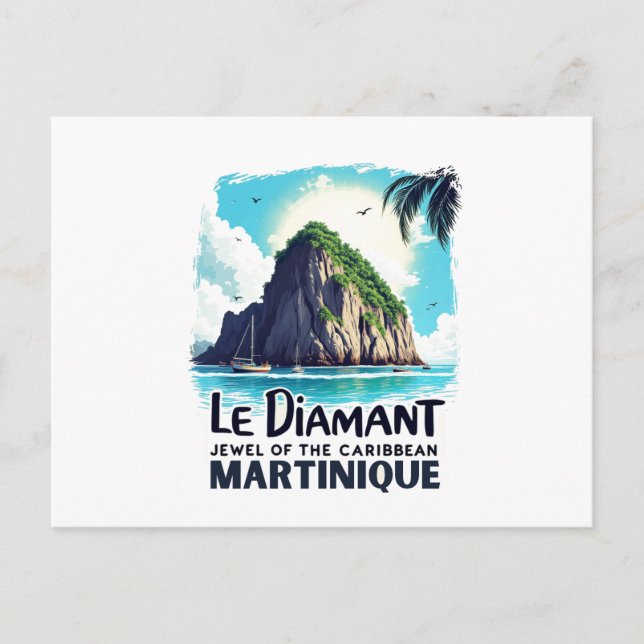 Postal Carte postale Martinique – Illustration Le Diamant (Anverso)