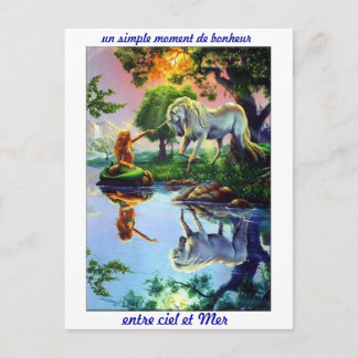 Postal Carte postale mer sirène licorne oscura lumière