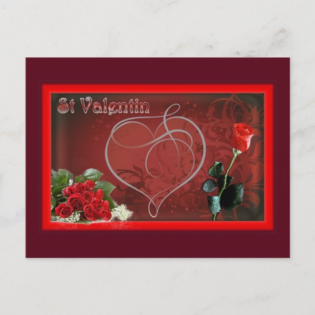 Postal Carte postale st valentin amour (Anverso)