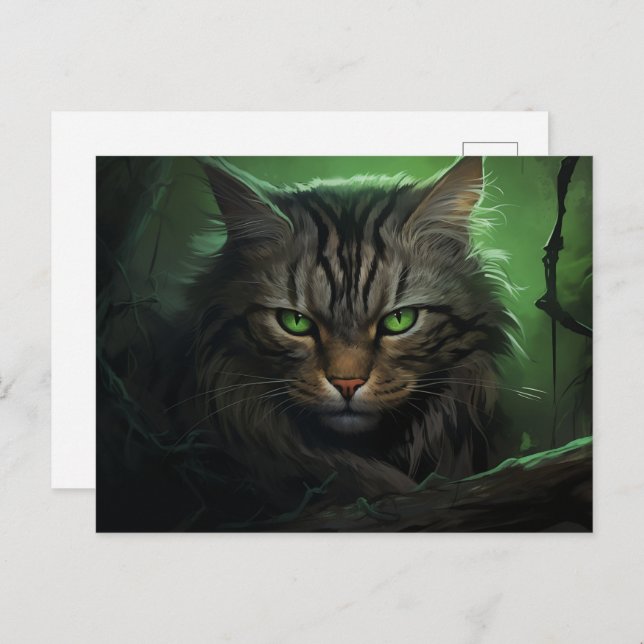 Postal Carte postale The Solitary Forest Cat (Anverso / Reverso)