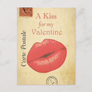 Postal Carte Postale Valentine Kiss