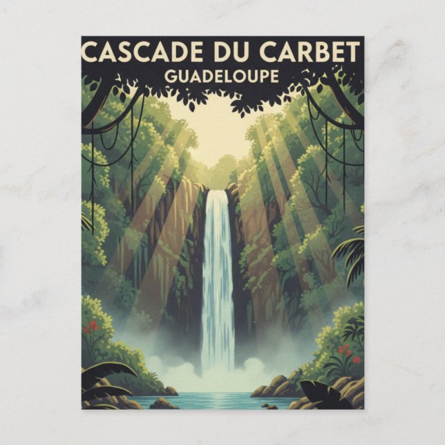 Postal Carte postale vintage Cascade du Carbet  (Anverso)