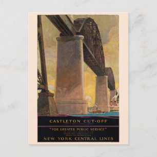Postal Cartel Antiguo Castleton Cut-Off Nueva York 1924