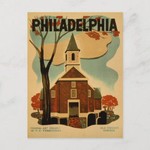 Postal Cartel antiguo de Filadelfia