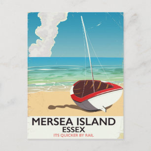 Postal Cartel antiguo de la isla Mersea Essex
