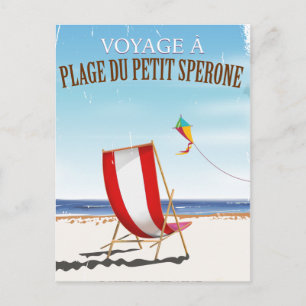 Postal Cartel antiguo de la Playa del Petit Sperone, Fran