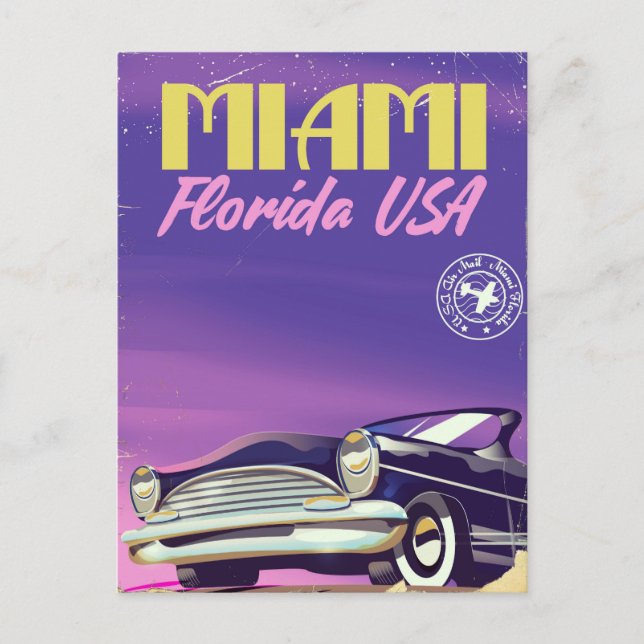 Postal Cartel antiguo de Miami Florida EE. UU. (Anverso)