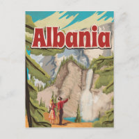 Cartel antiguo de viaje a Albania