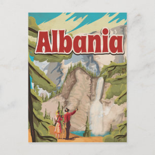 Postal Cartel antiguo de viaje a Albania
