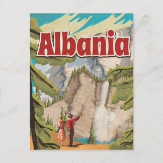 Postal Cartel antiguo de viaje a Albania