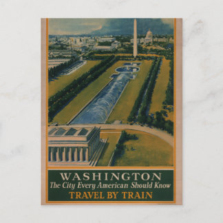 Postal Cartel Antiguo de Viajes a Washington DC