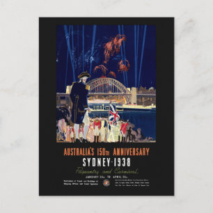 Postal Cartel Antiguo del 150 Aniversario de Australia 19