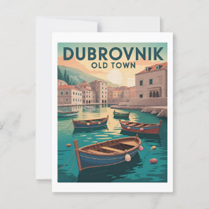 Postal Cartel antiguo del casco antiguo de Dubrovnik – Pa