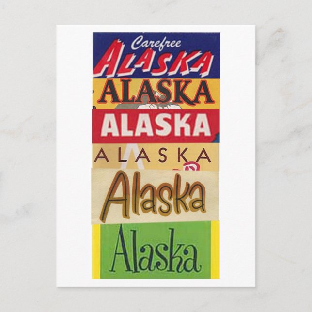 Postal Cartel de Afiche de Viaje de Alaska (Anverso)