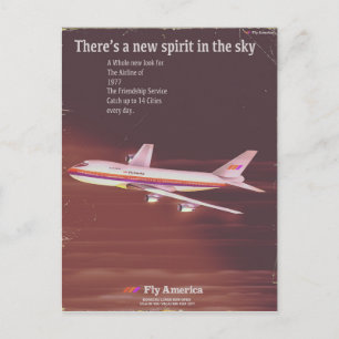 Postal Cartel de avión de línea estilo vintage de 1977