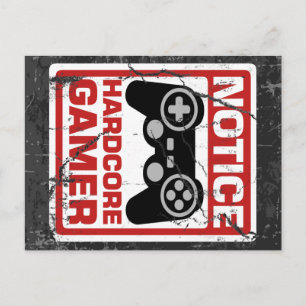 Postal Cartel de aviso de jugador de núcleo duro