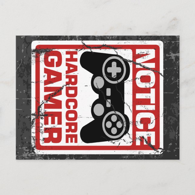 Postal Cartel de aviso de jugador de núcleo duro (Anverso)