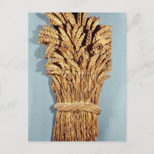 Postal Cartel de Baker con orejas de trigo y flores