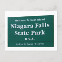 Cartel de bienvenida de las Cataratas del Niágara