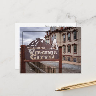 Postal Cartel de bienvenida de Virginia City, Nevada