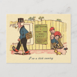 Postal Cartel de broma de patearme anciano niños