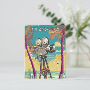 Postal Cartel de cámara de cine de Los Ángeles