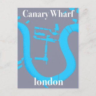 Postal cartel de Canary Wharf Londres mapa de viaje