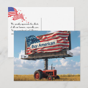 Postal Cartel de Comprar Americano En Tierras de Cultivo 