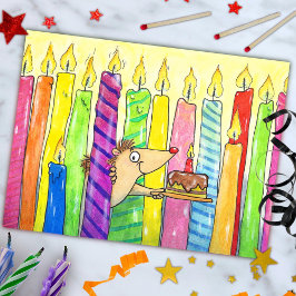 Postal Cartel de cumpleaños feliz de Velas por N. Janas